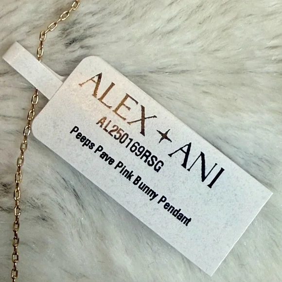 *NWT* Alex and Ani Peeps Pink Crystal Bunny Pendant Necklace